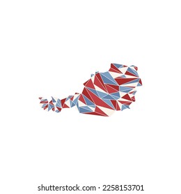 map austria polygon colorful illustration design