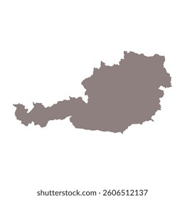 Map of Austria, sign silhouette. World Map Globe. Vector Illustration isolated on white background. Europe continent.