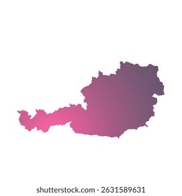 Map of Austria, sign silhouette. World Map Globe. Vector Illustration isolated on white background. Europe continent.