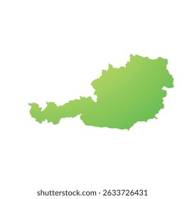 Mapa de Austria, silueta de signos. Mapa mundial Globo. Ilustración vectorial aislada sobre fondo blanco. Continente europeo.