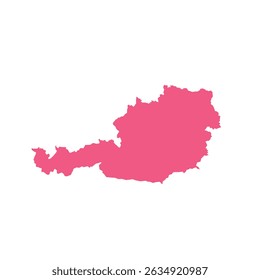 Map of Austria, sign silhouette. World Map Globe. Vector Illustration isolated on white background. Europe continent.