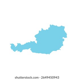 Mapa da Áustria, silhueta de sinais. World Map Globe (em inglês). Ilustração de vetor isolada em fundo branco. continente europeu.