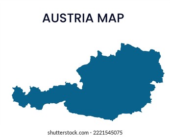 Mapa de Austria, Mapa sólido, Ilustración vectorial de Austria, Mapa de Austria con color. Mapa de Austria.