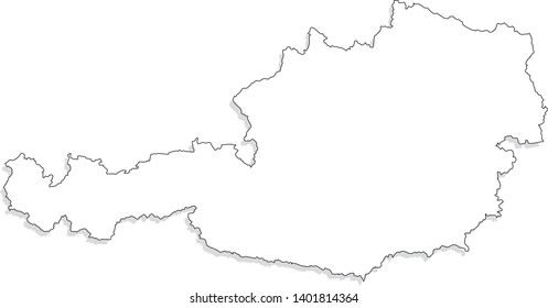 White Blank Austria Map Isolated On Stock Illustration 301534607