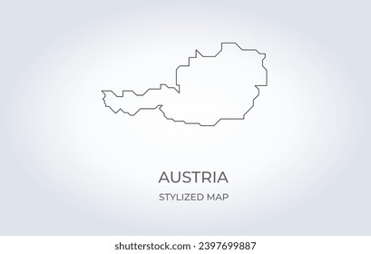 Map of Austria in a stylized minimalist style. Simple illustration of the country map.