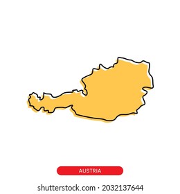 Map of Austria vector design template. Simple style with editable stroke.