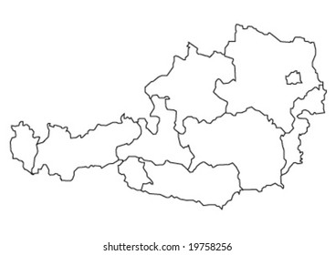 map of austria vector illustration