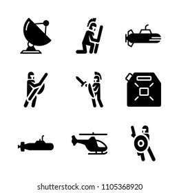 map, auto, tourism and strong icons in War vector set. Graphics for web and design