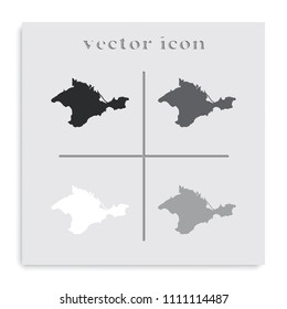 Map of Autonomous Republic of Crimea black and white vector icon.