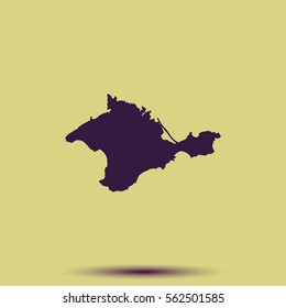 Map of Autonomous Republic of Crimea flat vector icon.