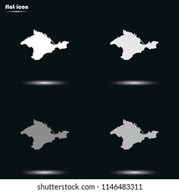 Map of Autonomous Republic of Crimea grayscale vector icon.