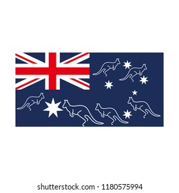 map of autralia Australia Flag map of australia country australia day Animals recognized by kangaroos in the country. vector template