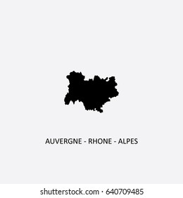 Map of Auvergne-Rhone-Alpes - France Vector Illustration