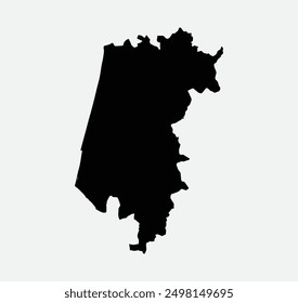 Map of Aveiro - Portugal outline silhouette graphic element Illustration template design
