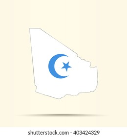 Map of Azawad in Azawad flag colors