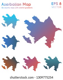 Map of Azerbaijan with beautiful gradients. Actual set of country maps. Modern vector illustration.