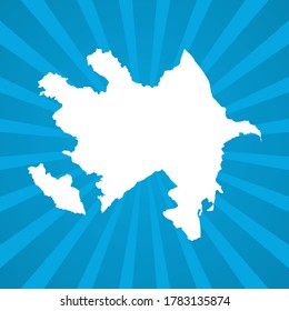 Map of Azerbaijan blue comic pop art vector.