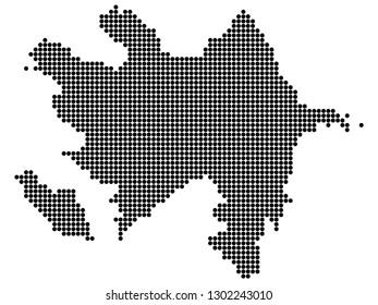 Map of Azerbaijan With Dots