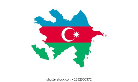 Map of Azerbaijan - Flag is a fully layered, editable vector map file. svg