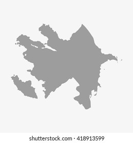 Map  of Azerbaijan in gray on a white background