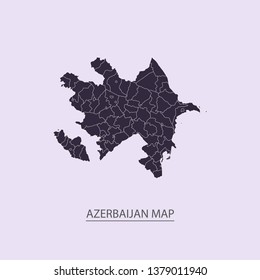 Map of Azerbaijan - High detailed map violet outline map with caption on violet background.Abstract design vector illustration eps 10.