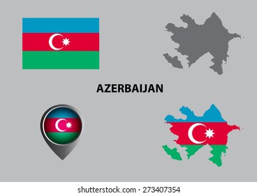 Map of Azerbaijan and symbol