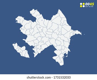 Mapa del vector azerbaiyano sobre el azul