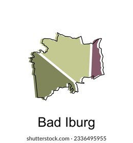 Map of Bad Iburg. Vector design template on white background
