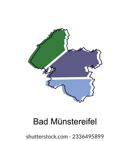 Map of Bad Munstereifel. Vector design template on white background