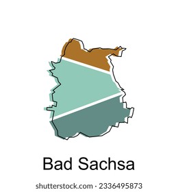 Karte von Bad Sachsa. Vektordesign-Vorlage auf weißem Hintergrund