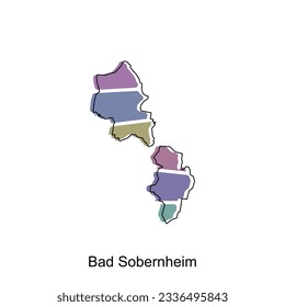 Karte von Bad Sobernheim. Vektordesign-Vorlage auf weißem Hintergrund