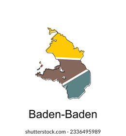 Map of Baden Baden. Vector design template on white background