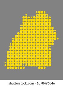 Map of Baden-Wuerttemberg on gray