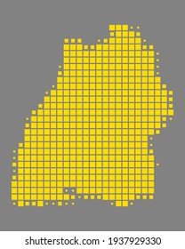 Map of Baden-Wuerttemberg on gray