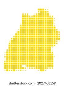 Map of Baden-Wuerttemberg on white