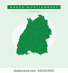 Karte von Baden-Württemberg - Deutschland Region Umriss Silhouette grafisches Element Illustration Vorlage Design