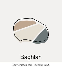 Map of Baghlan modern geometric logo, Abstract, designs concept, logo, logotype element for template.
