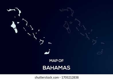 Map of Bahamas. Abstract design, vector illustration by using adobe illustrator. Bahamas map. Bahamas Outline map