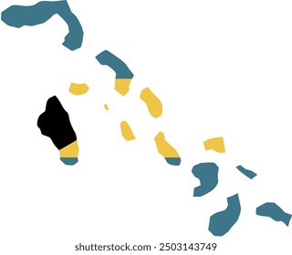 map of bahamas flag illustration