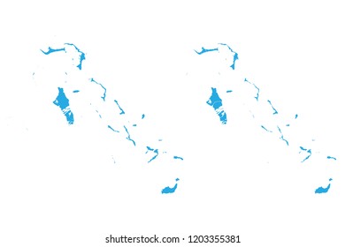 Map of Bahamas isolated on white background. Vector illustration eps 10.
