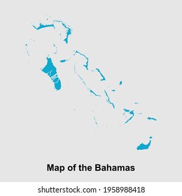 Map of the Bahamas isolated vector illustration