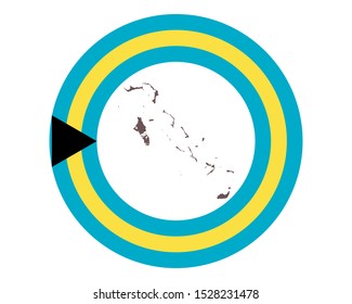 Map of the Bahamas on background with flag