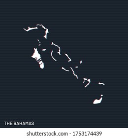 Map of The Bahamas Vector Design Template On Dark Background.