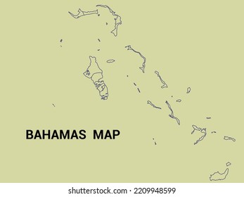 Map Bahamas Bahamas Vector Illustration Outline Stock Vector (Royalty ...