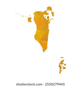 Mapa de Bahrain - Gold Polygonal Design para o seu. Ilustração vetorial eps 10.
