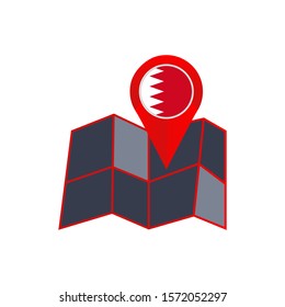 Map of Bahrain is insulated with state flags