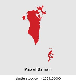 Map of Bahrain isolated vector illustration