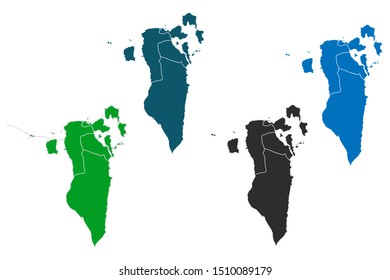map of bahrain. original map.variety of colors on white background. Vector illustration eps 10.