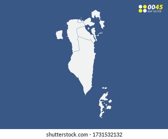 Map of Bahrain vector on blue