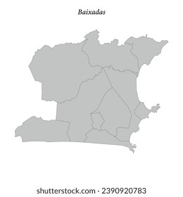 map of Baixadas is a mesoregion in Rio de Janeiro state with borders municipalities